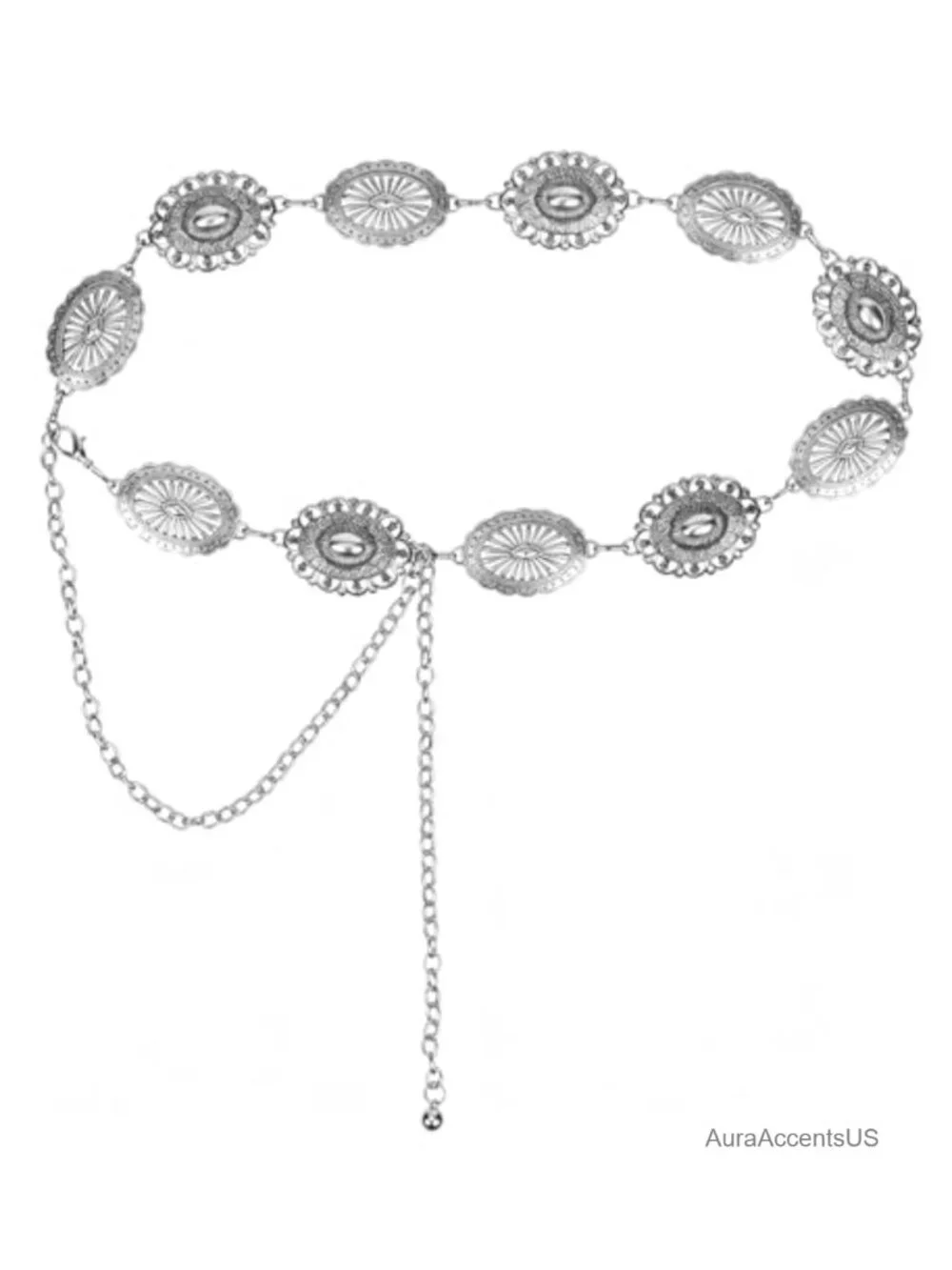 Gold Plated Chain Belt Vintage Western Adjustable Waist Chain for Dresses